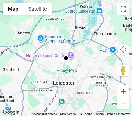 Map of affordable wedding photographer coverage in Leicester, Leicestershire, East Midlands