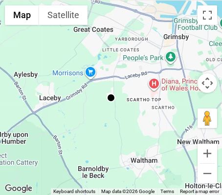 Map of affordable wedding photographer coverage in Grimsby, Lincolnshire, East Midlands