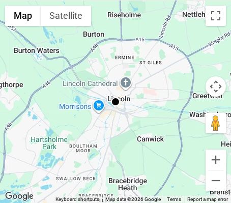 Map of affordable wedding photographer coverage in Lincoln, Lincolnshire, East Midlands