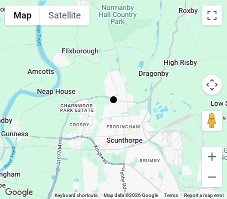 Map of affordable wedding photographer coverage in Scunthorpe, Lincolnshire, East Midlands