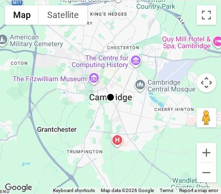 Map of affordable wedding photographer coverage in Cambridge, Cambridgeshire, East of England
