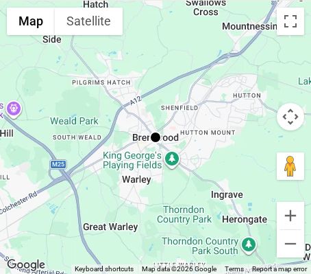 Map of affordable wedding photographer coverage in Brentwood, Essex, East of England