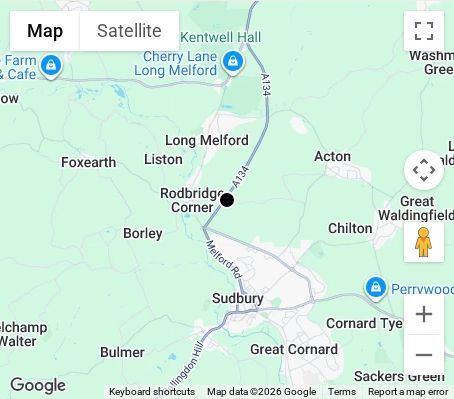 Map of affordable wedding photographer coverage in Sudbury, Suffolk, East of England
