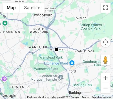 Map of affordable wedding photographer coverage in Redbridge, East London, London