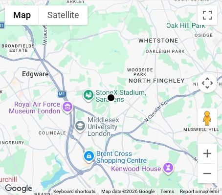Map of affordable wedding photographer coverage in Barnet, North London, London
