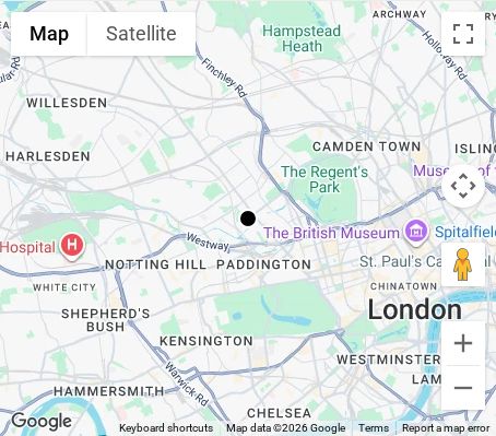 Map of affordable wedding photographer coverage in Westminster, North London, London