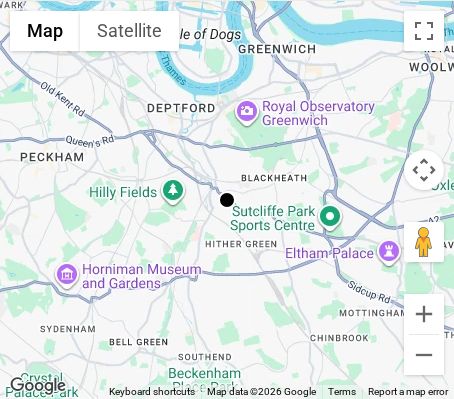 Map of affordable wedding photographer coverage in Lewisham, South London, London