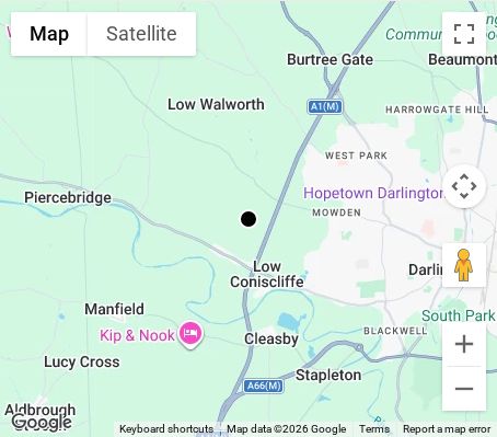 Map of affordable wedding photographer coverage in Darlington, Durham, North East