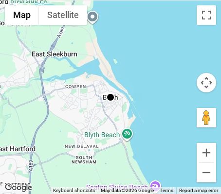 Map of affordable wedding photographer coverage in Blyth, Northumberland, North East