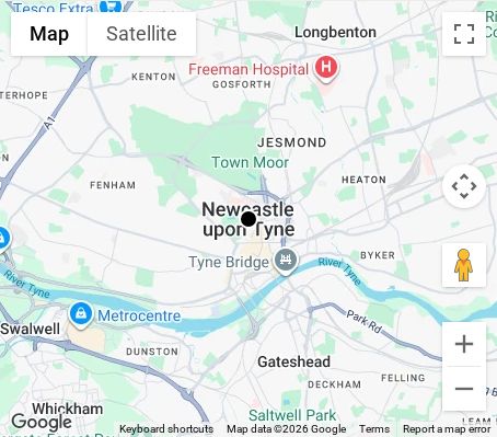 Map of affordable wedding photographer coverage in Newcastle upon Tyne, Tyne and Wear, North East