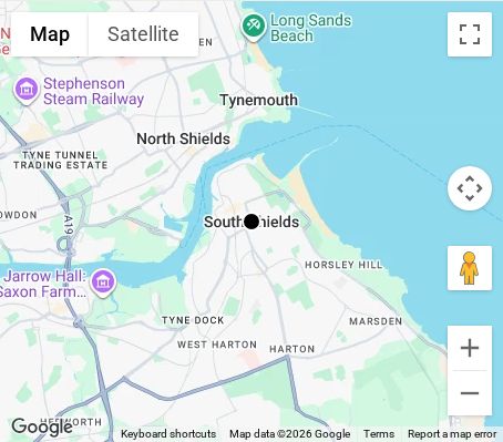 Map of affordable wedding photographer coverage in South Shields, Tyne and Wear, North East