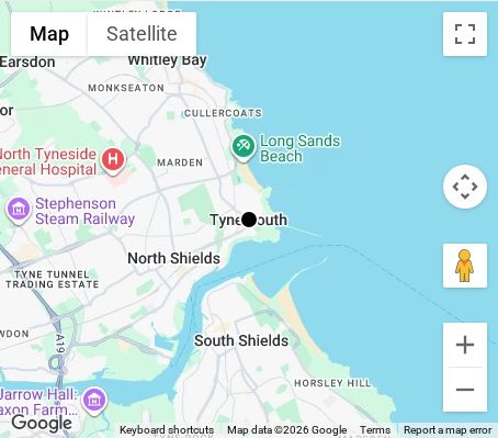 Map of affordable wedding photographer coverage in Tynemouth, Tyne and Wear, North East