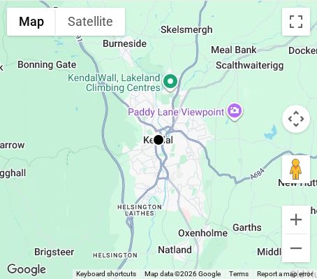 Map of affordable wedding photographer coverage in Kendal, Cumbria, North West