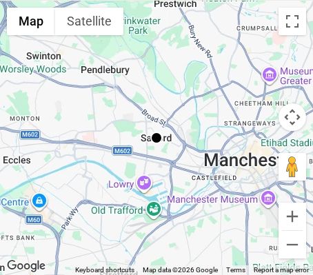 Map of affordable wedding photographer coverage in Salford, Greater Manchester, North West