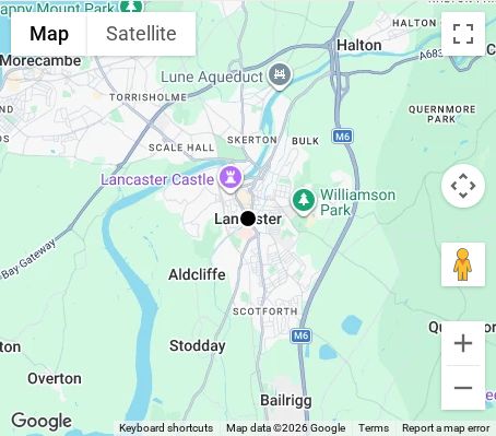 Map of affordable wedding photographer coverage in Lancaster, Lancashire, North West