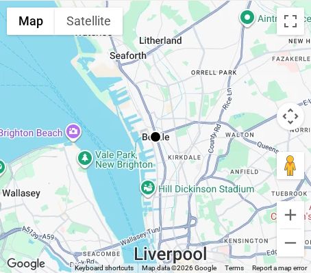 Map of affordable wedding photographer coverage in Bootle, Merseyside, North West