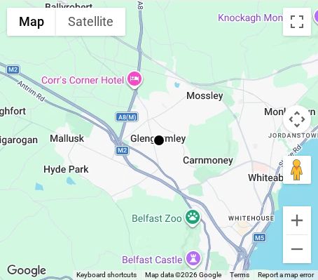 Map of affordable wedding photographer coverage in Newtownabbey, Antrim and Newtownabbey, Northern Ireland