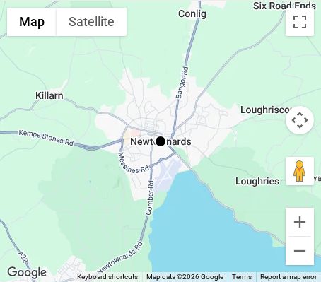 Map of affordable wedding photographer coverage in Newtownards, Ards and North Down, Northern Ireland