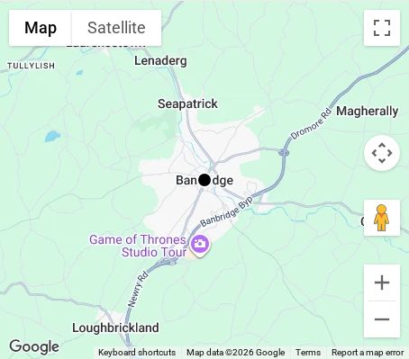 Map of affordable wedding photographer coverage in Banbridge, Armagh City, Banbridge and Craigavon, Northern Ireland
