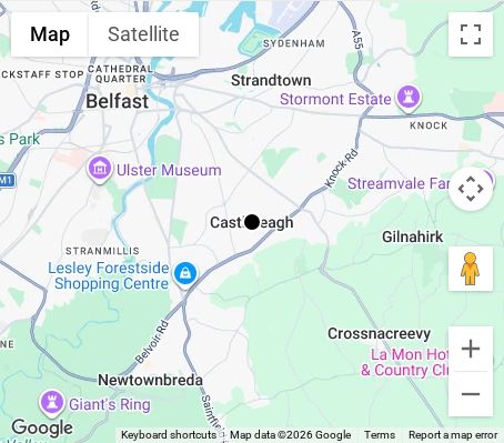 Map of affordable wedding photographer coverage in Castlereagh, Lisburn and Castlereagh, Northern Ireland