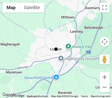 Map of affordable wedding photographer coverage in Lisburn, Lisburn and Castlereagh, Northern Ireland