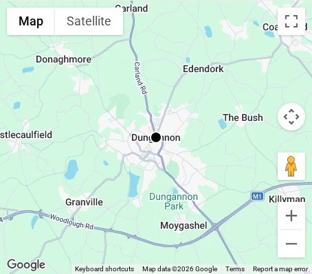 Map of affordable wedding photographer coverage in Dungannon, Mid Ulster, Northern Ireland