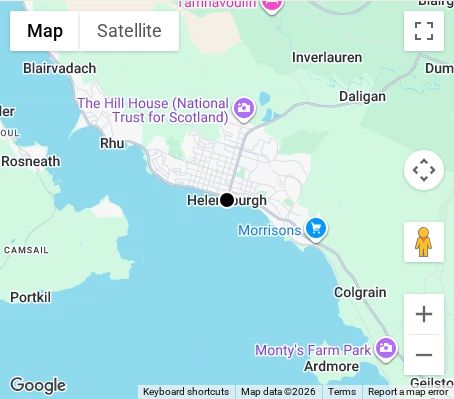 Map of affordable wedding photographer coverage in Helensburgh, Argyll and Bute, Scotland