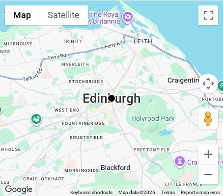 Map of affordable wedding photographer coverage in Edinburgh, City of Edinburgh, Scotland