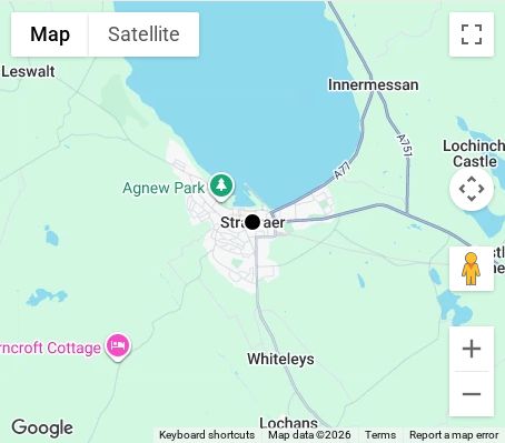 Map of affordable wedding photographer coverage in Stranraer, Dumfries and Galloway, Scotland