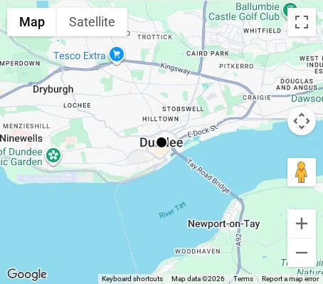 Map of affordable wedding photographer coverage in Dundee, Dundee City, Scotland
