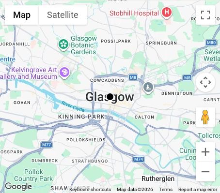 Map of affordable wedding photographer coverage in Glasgow, Glasgow City, Scotland
