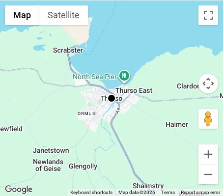 Map of affordable wedding photographer coverage in Thurso, Highland, Scotland