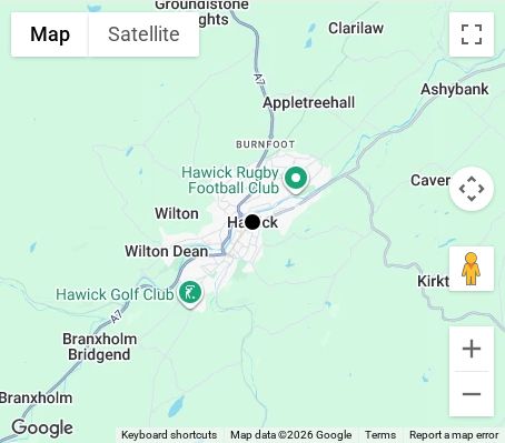 Map of affordable wedding photographer coverage in Hawick, Scottish Borders, Scotland