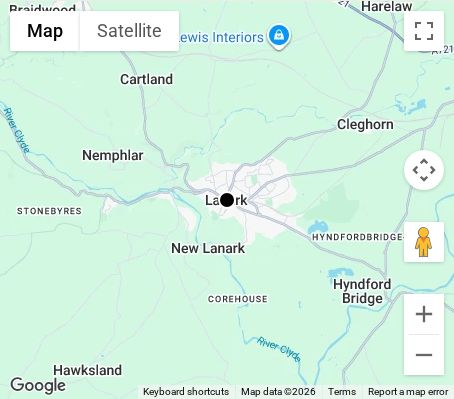 Map of affordable wedding photographer coverage in Lanark, South Lanarkshire, Scotland
