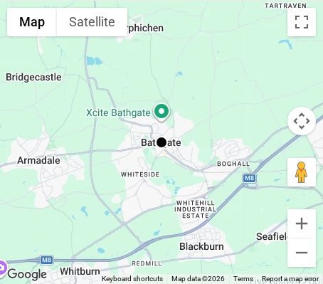 Map of affordable wedding photographer coverage in Bathgate, West Lothian, Scotland