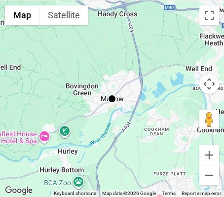 Map of affordable wedding photographer coverage in Marlow, Buckinghamshire, South East