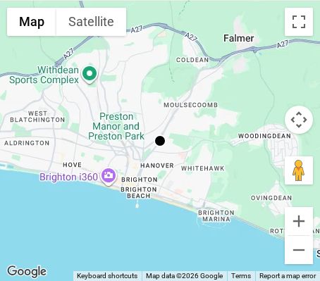 Map of affordable wedding photographer coverage in Brighton and Hove, East Sussex, South East