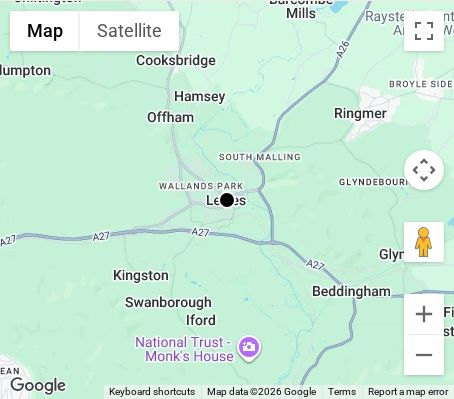 Map of affordable wedding photographer coverage in Lewes, East Sussex, South East