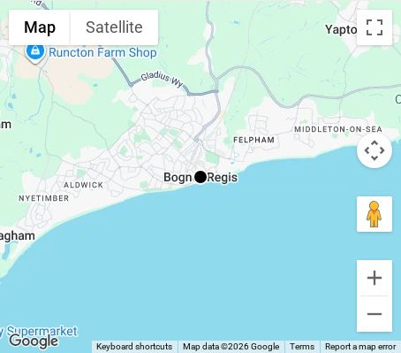 Map of affordable wedding photographer coverage in Bognor Regis, West Sussex, South East