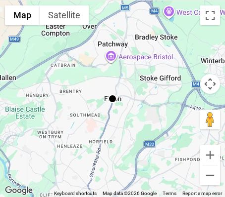 Map of affordable wedding photographer coverage in Filton, Bristol, South West