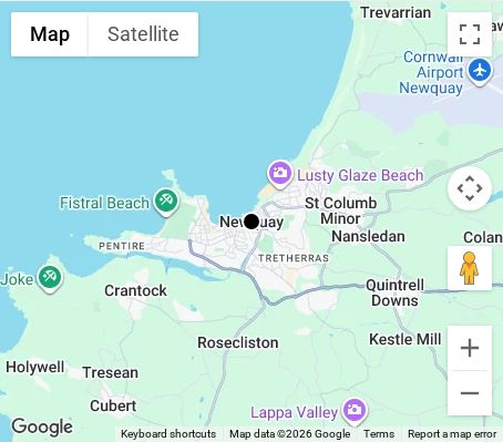 Map of affordable wedding photographer coverage in Newquay, Cornwall, South West