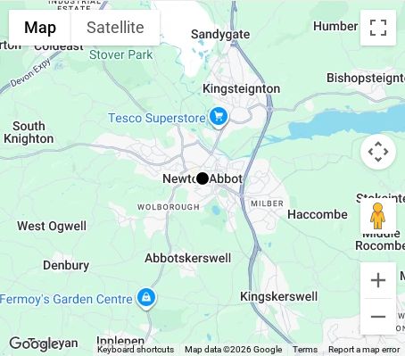 Map of affordable wedding photographer coverage in Newton Abbot, Devon, South West