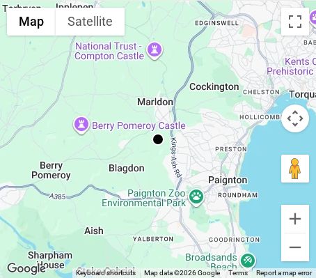 Map of affordable wedding photographer coverage in Paignton, Devon, South West