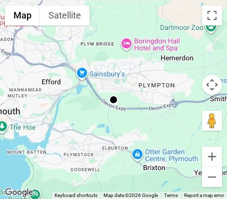 Map of affordable wedding photographer coverage in Plymouth, Devon, South West