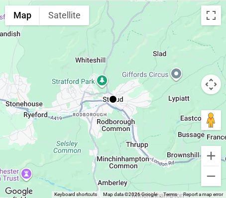 Map of affordable wedding photographer coverage in Stroud, Gloucestershire, South West