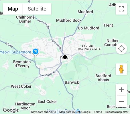 Map of affordable wedding photographer coverage in Yeovil, Somerset, South West