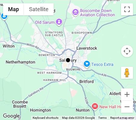 Map of affordable wedding photographer coverage in Salisbury, Wiltshire, South West