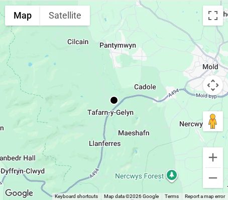 Map of affordable wedding photographer coverage in Mold, Flintshire, Wales