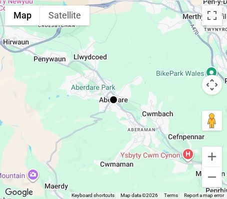 Map of affordable wedding photographer coverage in Aberdare, Rhondda Cynon Taf, Wales