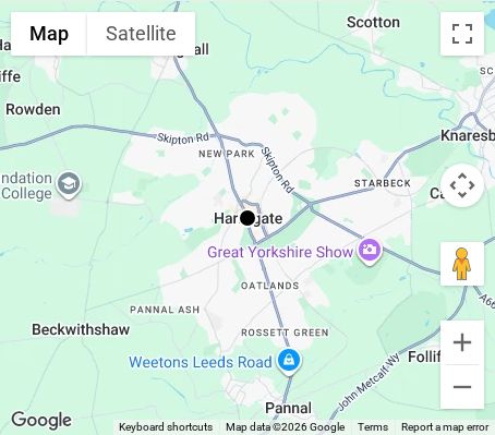 Map of affordable wedding photographer coverage in Harrogate, North Yorkshire, Yorkshire and the Humber